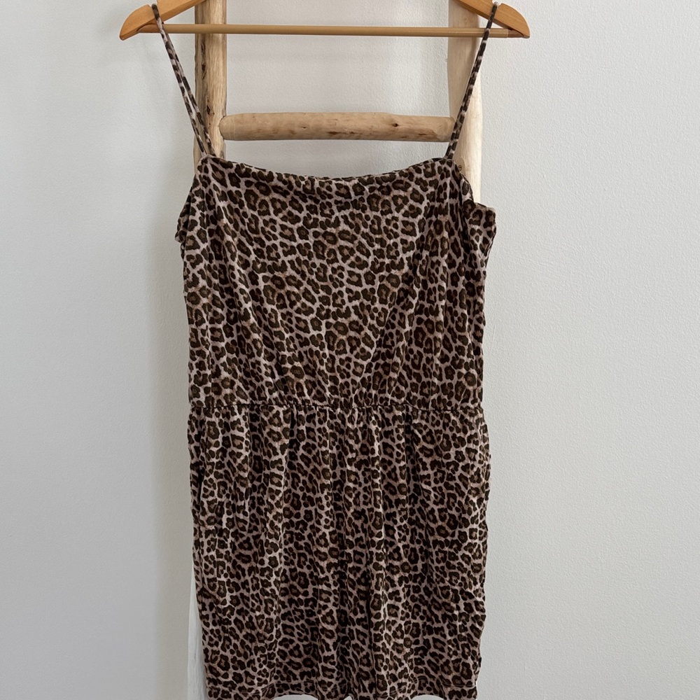 H&M Leopard Print Spaghetti Strap Short Jumpsuit Romper - Picture 2 of 4